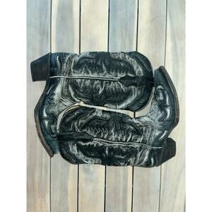 Womens Corral 8 Distressed Soaring Eagle Black Gray Boots Snip Toe GUC 2398